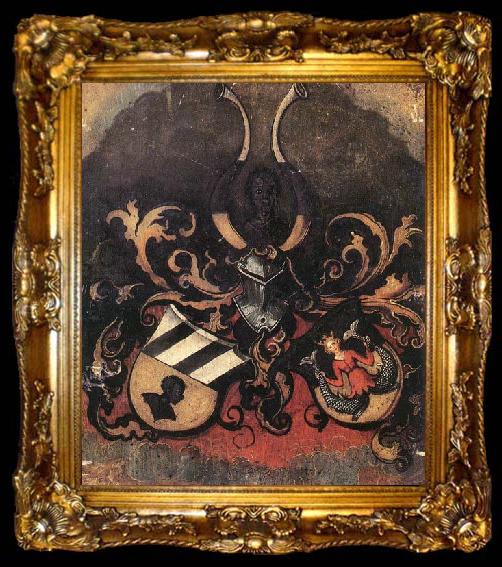 framed  Albrecht Durer Combined Coat-of-Arms of the Tucher and Rieter Families, ta009-2